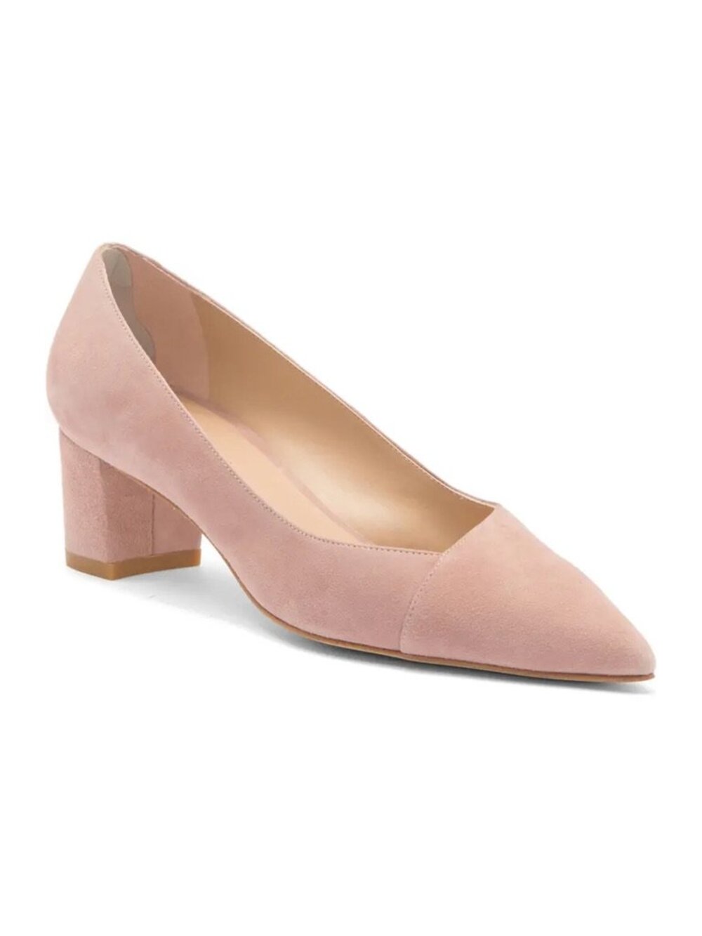 New Stuart Weitzman Avenue 50 Block Heel Suede Pump Sz 5.5